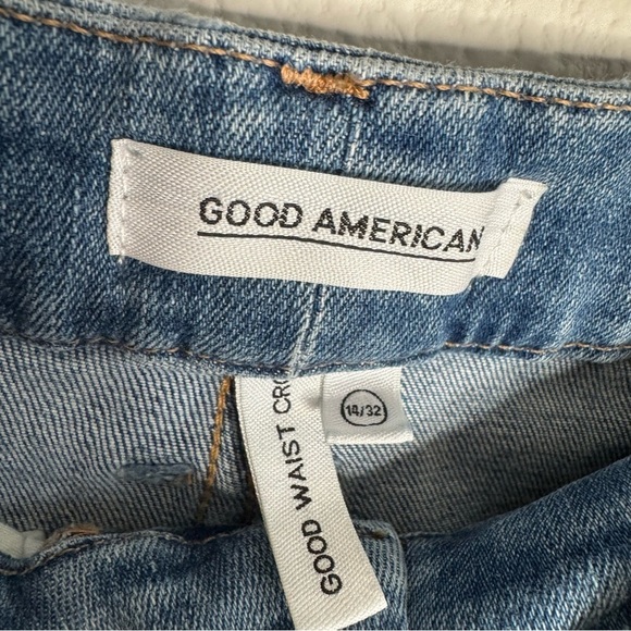 Good American good waist crop chew hem blue jeans size 14 - Picture 6 of 6